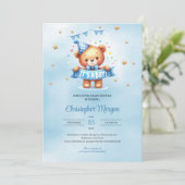 Invitation C'est un baby shower garçon (Debout devant)