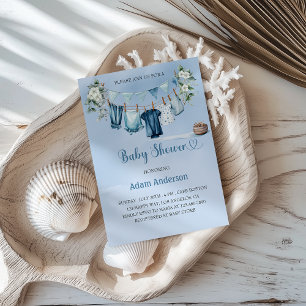 Invitation C'est un Baby shower Garçon avec le thème Blue Lau