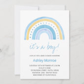 Invitation C'est un Baby shower Garçon Blue Rainbow (Devant)