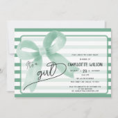 Invitation C'est un Baby shower mignon à la menthe à la mâcho (Devant)