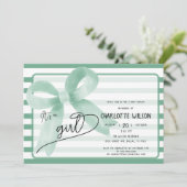 Invitation C'est un Baby shower mignon à la menthe à la mâcho (Debout devant)