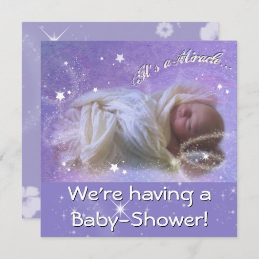 Invitation C'est un Baby shower Miracle (Devant / Derrière)