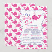 Invitation C'est un Baby shower nautique de baleine de bébé (Devant / Derrière)