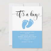 Invitation C'est un Baby shower pour garçons (Devant)