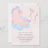 Invitation C'est un Baby shower rose fille (Devant)