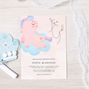 Invitation C'est un Baby shower rose fille