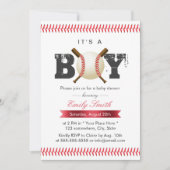 Invitation C'est un Baby shower sportif de baseball de garçon (Devant)