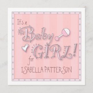 Invitation C'est un bébé dans le baby shower espiègle rose