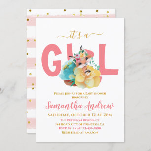 Invitation C'est un bel Baby shower de dessin de Fille Fox