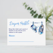 Invitation C'est un billet de tirage au sort pour baby shower (Debout devant)