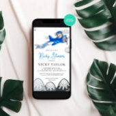 Invitation C'est un Boy Aviator Bear Plane Baby shower d'hive