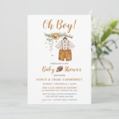 Invitation C'est un Boy Boho Football Baby shower d'aquarelle (Debout devant)