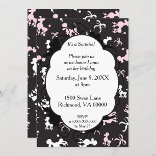 Invitation C'est un caniche surprenant à thème Anniversaire