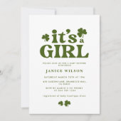 Invitation C'est un charme de fille Baby shower St. Patrick's (Devant)