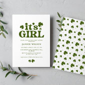 Invitation C'est un charme de fille Baby shower St. Patrick's
