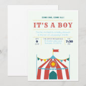 Invitation C'est un cirque d'invitation pour Baby showers (Devant / Derrière)