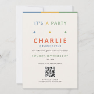 Invitation C'est un code QR d'invitation d'anniversaire pour