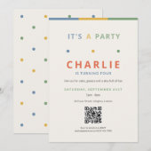 Invitation C'est un code QR d'invitation d'anniversaire pour (Devant / Derrière)