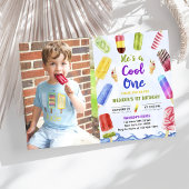 Invitation C'est un Cool Un garçon Popsicle 1er anniversaire 