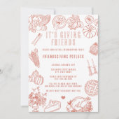 Invitation C'est un dîner Potluck de Friendsgiving décontract (Devant)