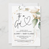 Invitation C'est un Eucalyptus vert de la Fille Baby shower (Devant)