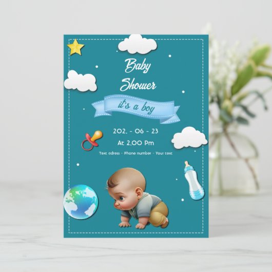 Invitation C'est un garçon ! (Debout devant)