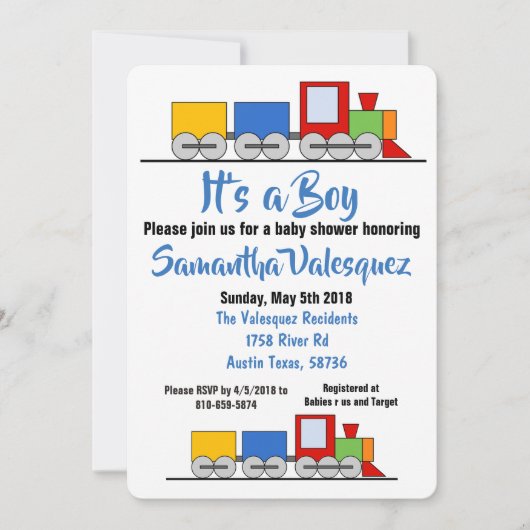 Invitation C'est un garçon (Devant)