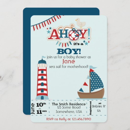 Invitation C'est un garçon ! (Devant / Derrière)