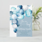 Invitation C'est un garçon arche de ballons bleus pour une ba (Debout devant)