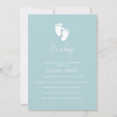 Invitation C'est un garçon Baby Footprint Baby shower garçon (Devant)