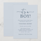 Invitation C'est un garçon Baby Shower (Devant / Derrière)