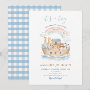 Invitation C'est un garçon, Baby Shower Arche de Noé