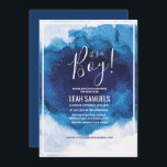 Invitation C'est un garçon Baby shower bleu Aquarelle Invitat<br><div class="desc">C'est un garçon Baby shower bleu Aquarelle moderne Invitation</div>