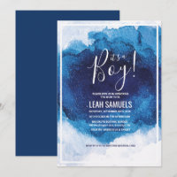 C'est un garçon Baby shower bleu Aquarelle Invitat