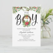 Invitation C'est un garçon Baby shower d'aquarelle de Noël (Debout devant)