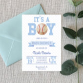 Invitation C'est un garçon ! Baby shower de base-ball bleu In
