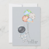 Invitation C'est un garçon Baby shower de garçon spatial (Dos)