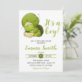 Invitation C'est un garçon Baby shower de tortue de mer Invit (Debout devant)
