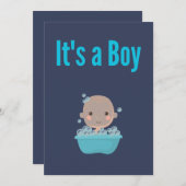 Invitation C'est un garçon - Bain moussant (Devant / Derrière)