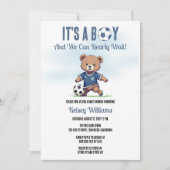 Invitation C'est un garçon Bearly Wait Soccer Player Baby sho (Devant)