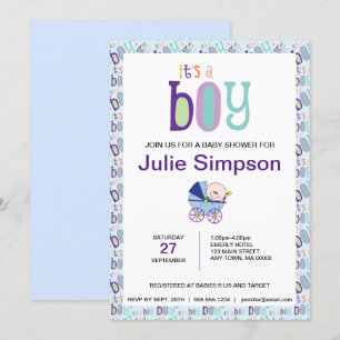 Invitation C'est un garçon bébé garçon garçon douche Invitati