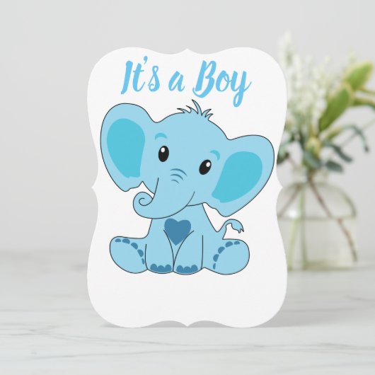 Invitation C'est un garçon, bébé, Grossesse, Faire-part, (Debout devant)