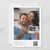 Invitation C'est un garçon Bébé Lapin Baby Shower Code QR Pho (Dos)