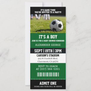 Invitation C'est un garçon Billet de Baby Shower Foot