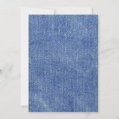 Invitation C'est un garçon bleu jean baby shower modèle (Dos)