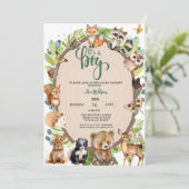 Invitation C'est un garçon Boy Woodland Animals Forest Baby s (Debout devant)