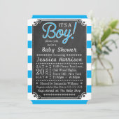 Invitation C'est un garçon ! Chalkboard Baby Shower Invitatio (Debout devant)