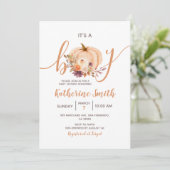 Invitation C'est un garçon Citrouille Rustic Floral Baby show (Debout devant)