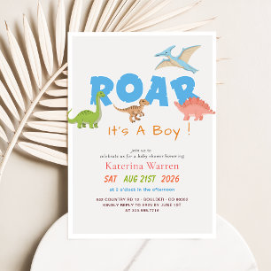 Invitation C'est un garçon Dino Dinosaur Shower Bébé