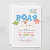Invitation C'est un garçon Dino Dinosaur Shower Bébé (Devant)